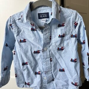 Children’s Place Train Button Down Shirt
